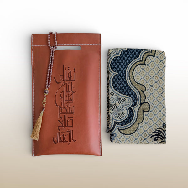 Mosque Bag in Vegan Leather with Prayer Mat and Tasbih